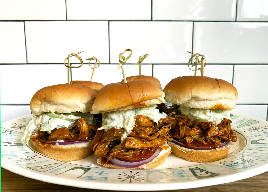 Buffalo Chicken Sliders With Blue Cheese-celery Slaw
